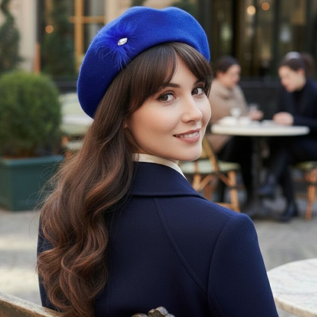 Amata Saks Mavi Ressam Bere Yetişkin Boy M Beden