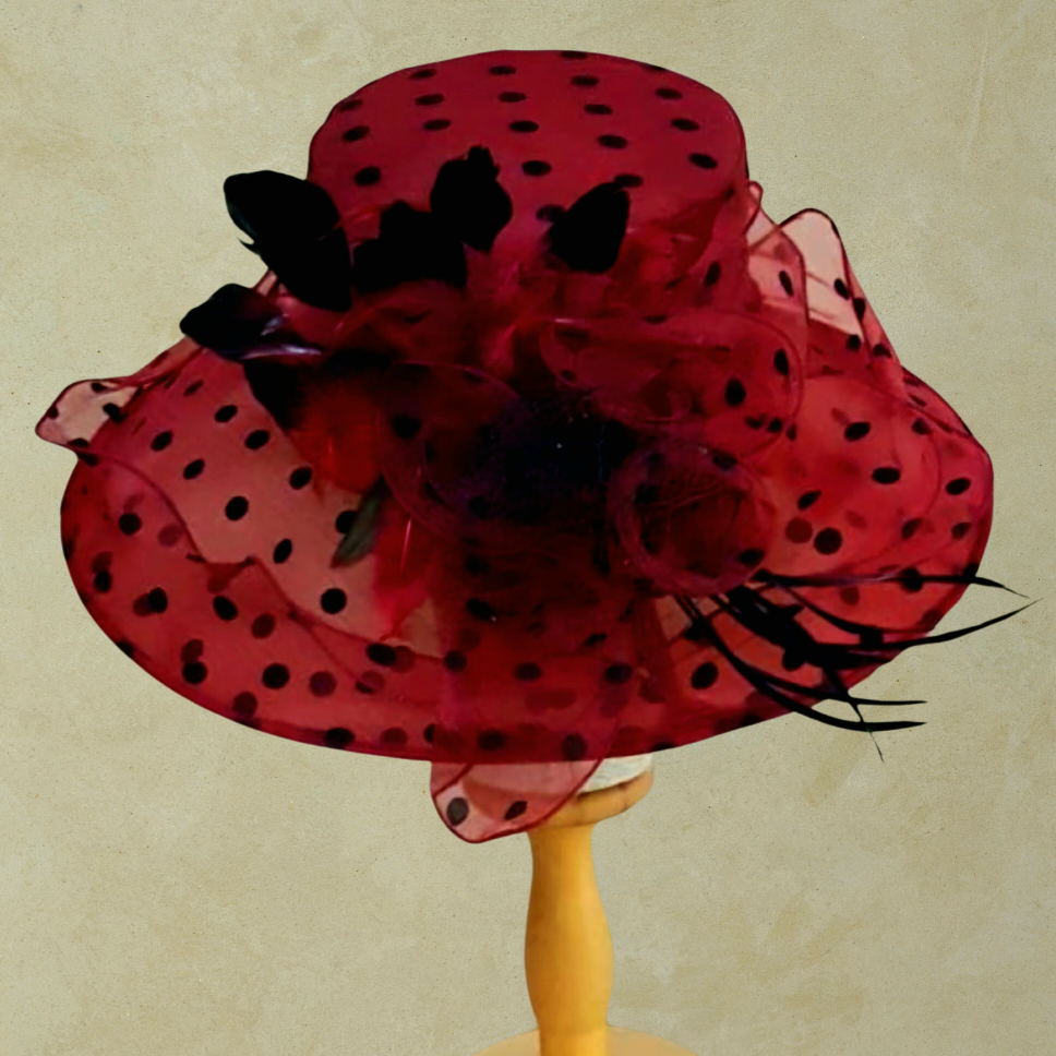 Agatha Tasarımlı  Bordo Siyah Renk Şapka 42 cm