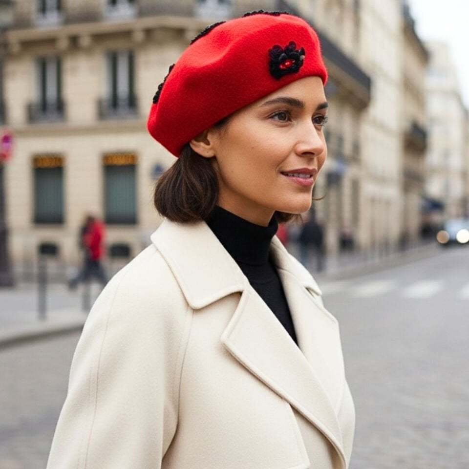 Amata Kırmızı Renk Ressam Bere Yetişkin Boy M Beden