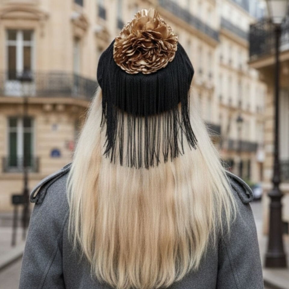 Amata Siyah Renk Ressam Bere Yetişkin Boy M Beden