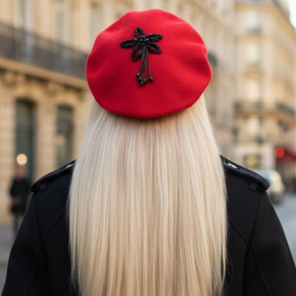 Amata Kırmızı Renk Ressam Bere Yetişkin Boy M Beden