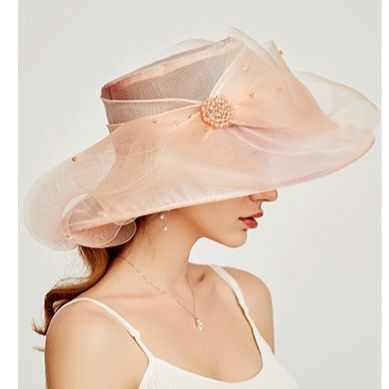 Carine Pudra Renk Elegan Şapka 42 cm