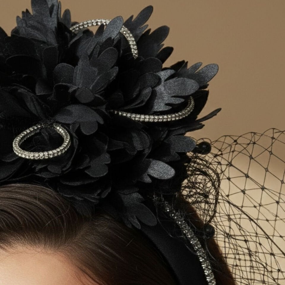 Amanda Siyah Renk Taç