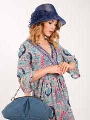 Louise Lacivert Renk Puantiyeli Şapka 32 cm