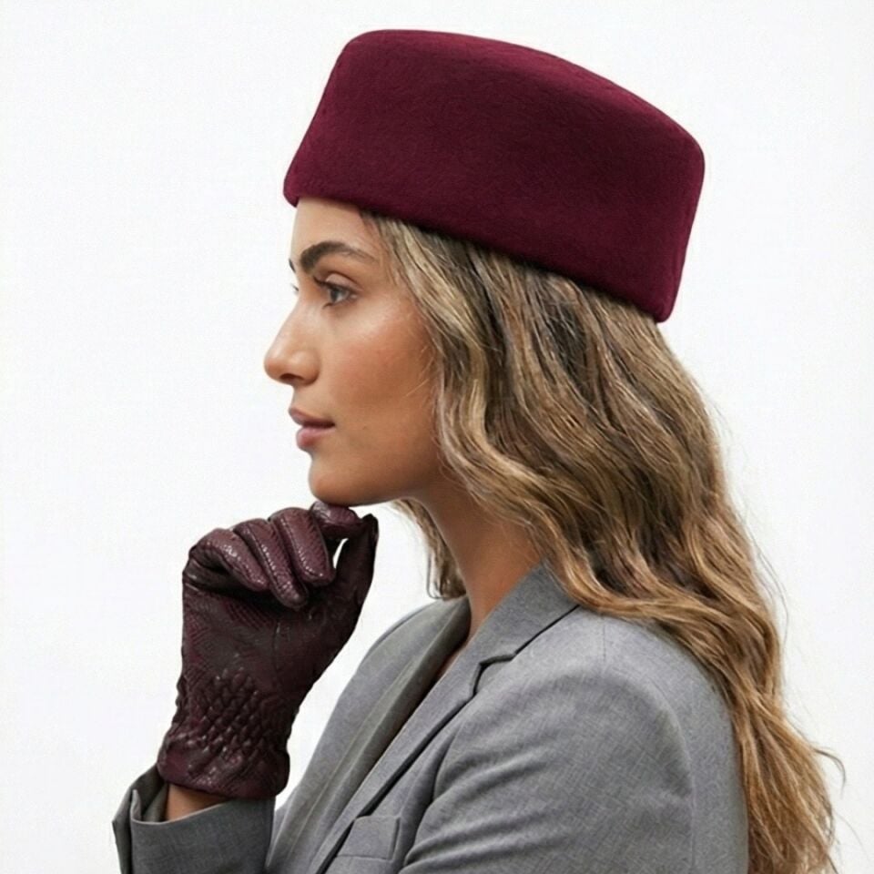 Samantha Bordo Renk  Şapka