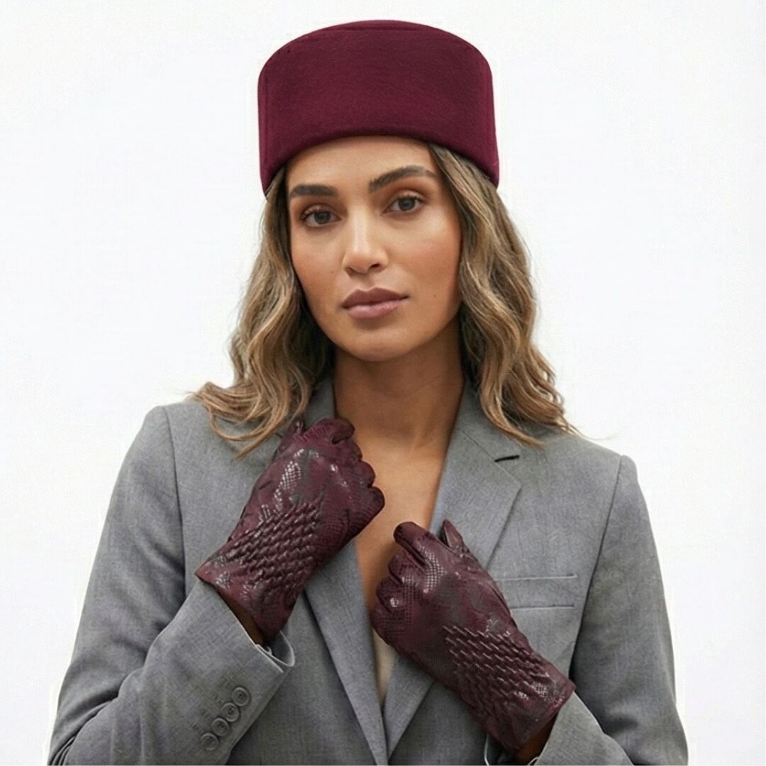 Samantha Bordo Renk  Şapka