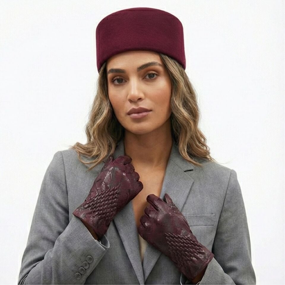 Samantha Bordo Renk  Şapka