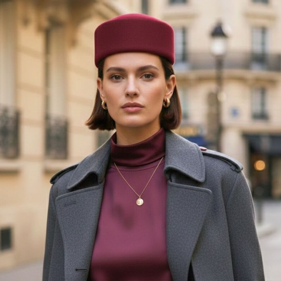 Samantha Bordo Renk  Şapka