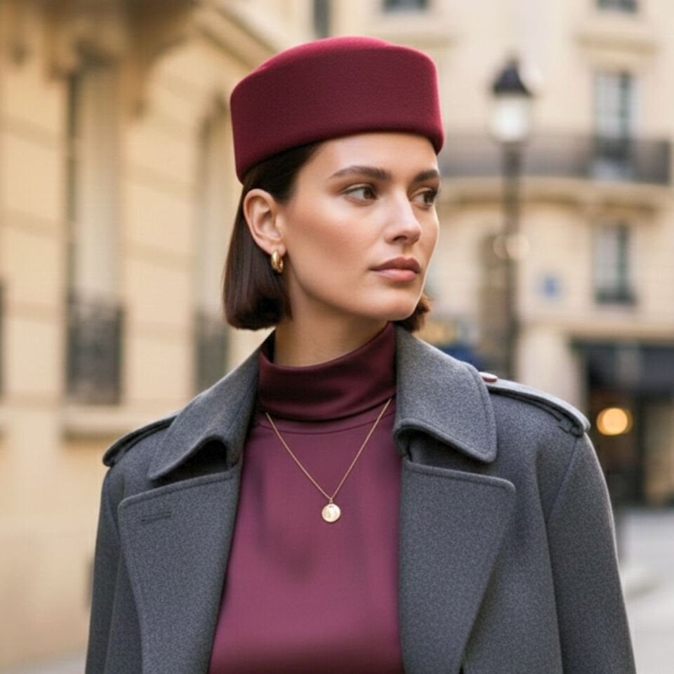 Samantha Bordo Renk  Şapka