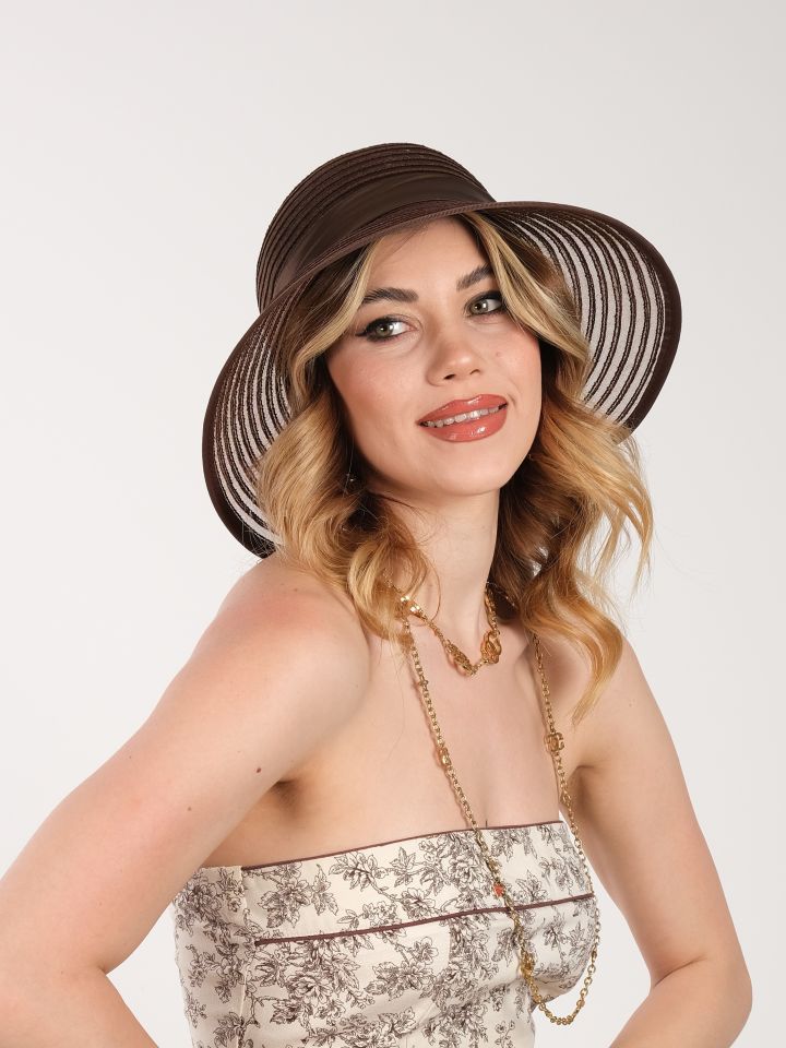 Helena Kahverengi Renk Şapka 32 cm