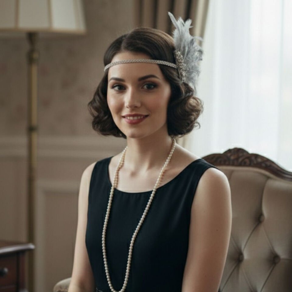 Daphne Gri 1920s Saç Aksesuarı