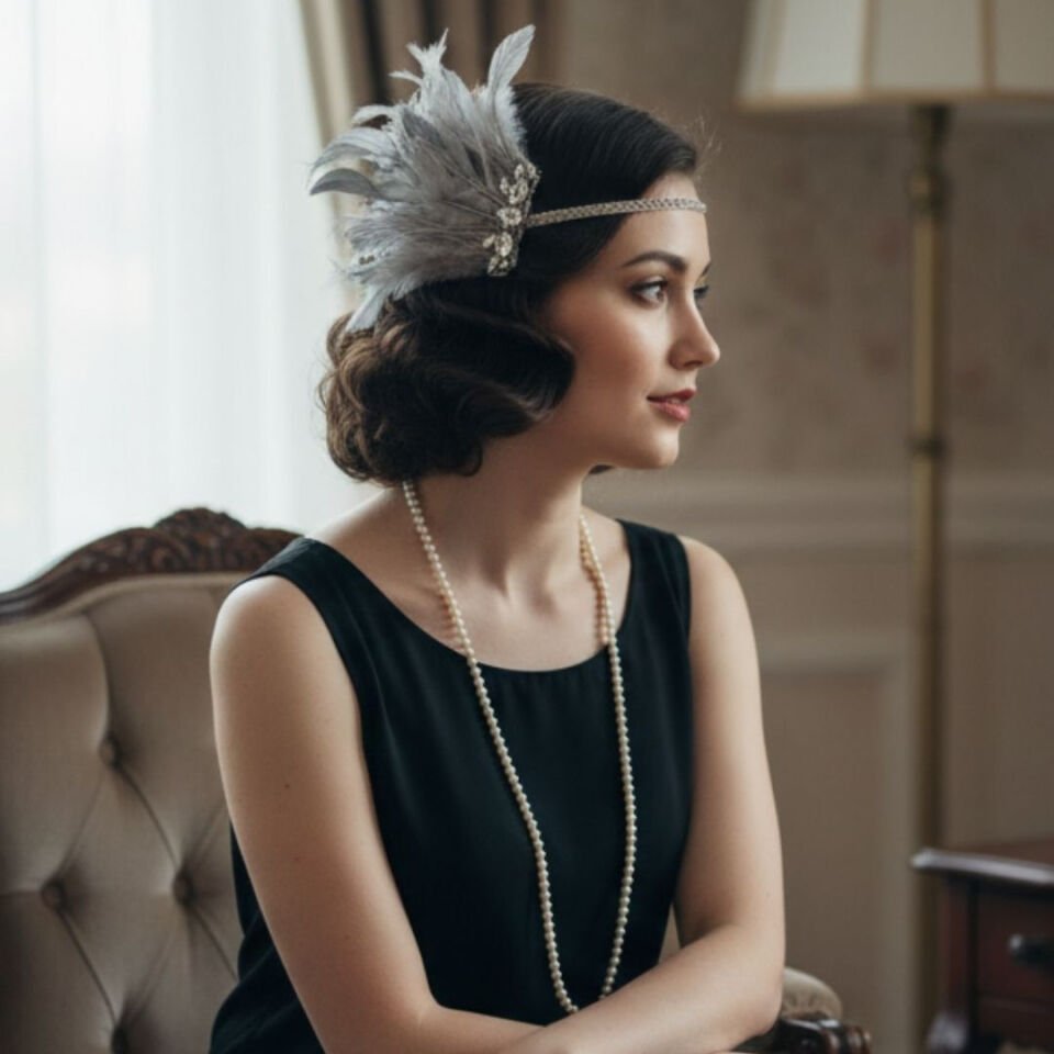 Daphne Gri 1920s Saç Aksesuarı