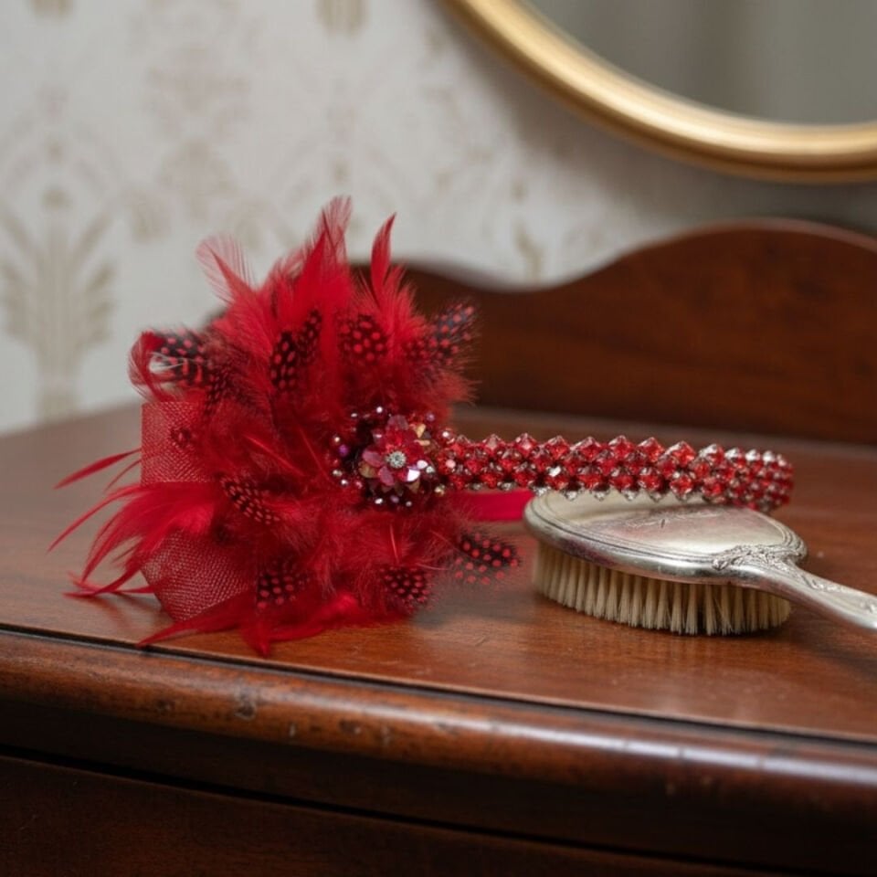 Daphne Kırmızı 1920s Saç Aksesuarı