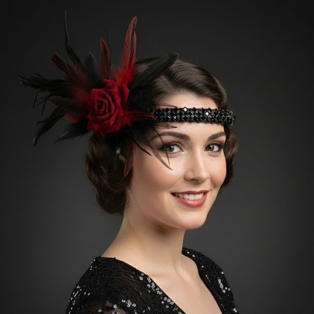 Daphne Kırmızı 1920s Saç Aksesuarı