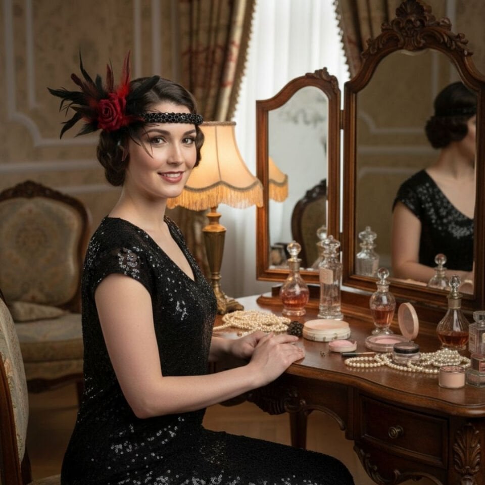 Daphne Kırmızı 1920s Saç Aksesuarı