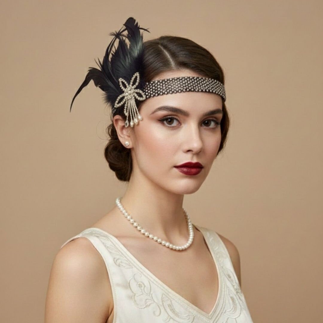 Daphne Siyah 1920s Saç Aksesuarı