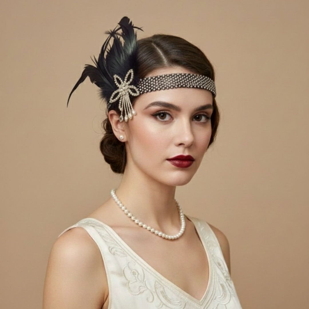 Daphne Siyah 1920s Saç Aksesuarı
