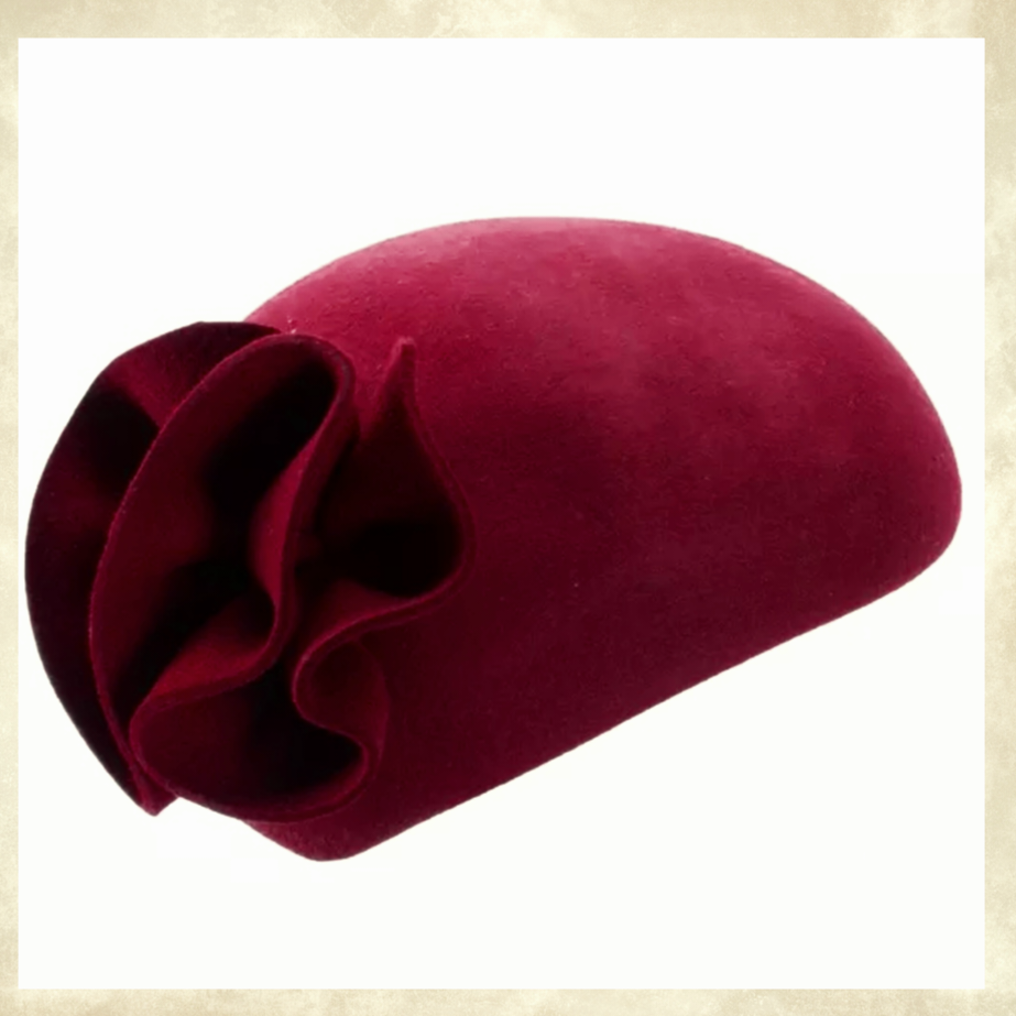Laney Bordo Renk Volanlı Vualet Şapka