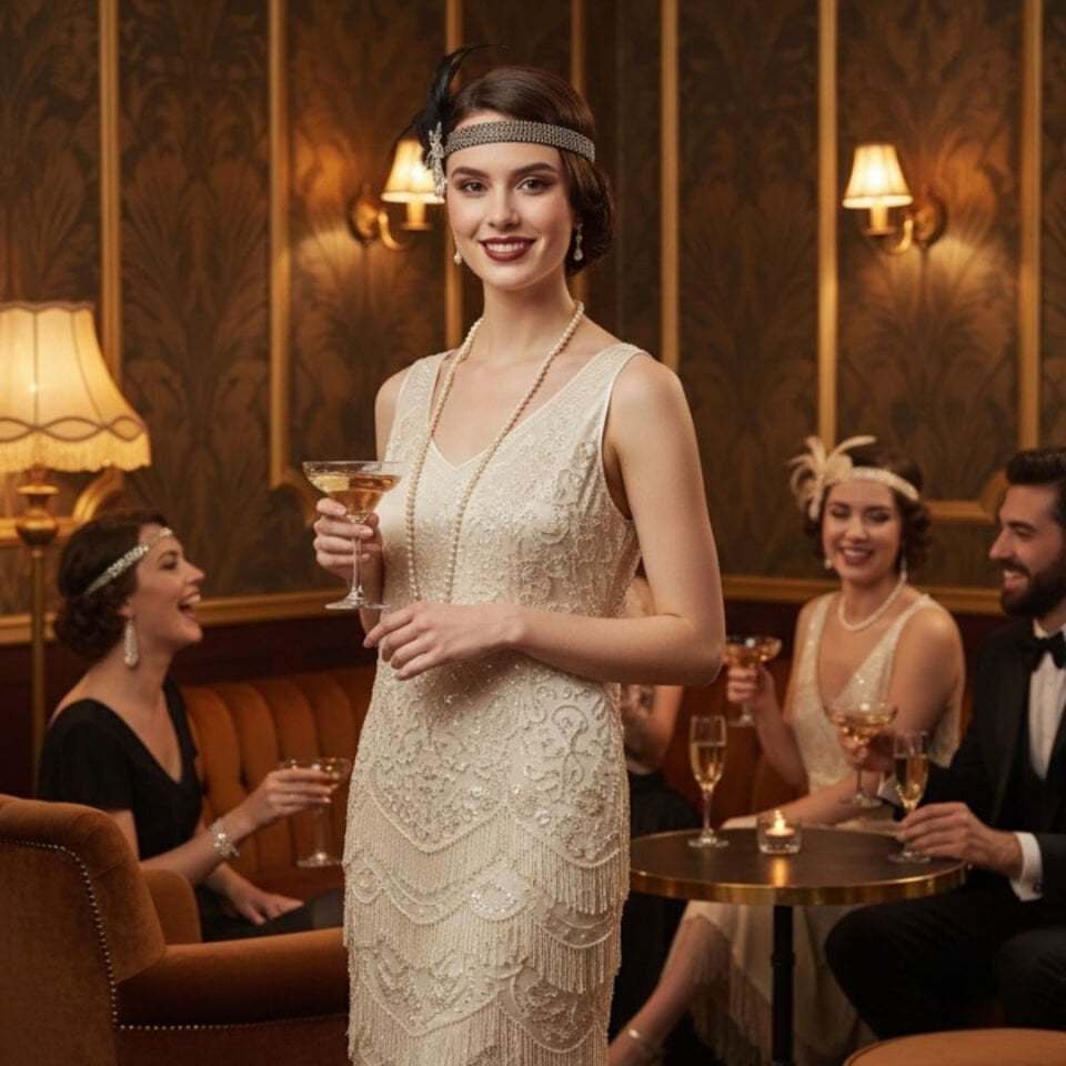 Daphne Siyah 1920s Saç Aksesuarı