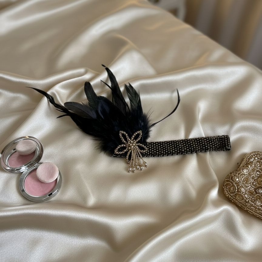 Daphne Siyah 1920s Saç Aksesuarı