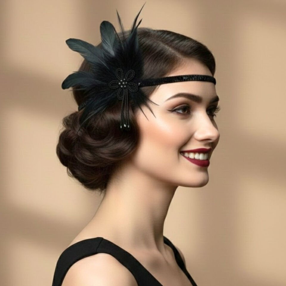 Daphne Siyah 1920s Saç Aksesuarı