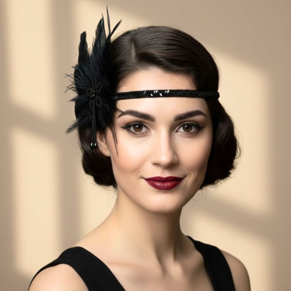 Daphne Siyah 1920s Saç Aksesuarı