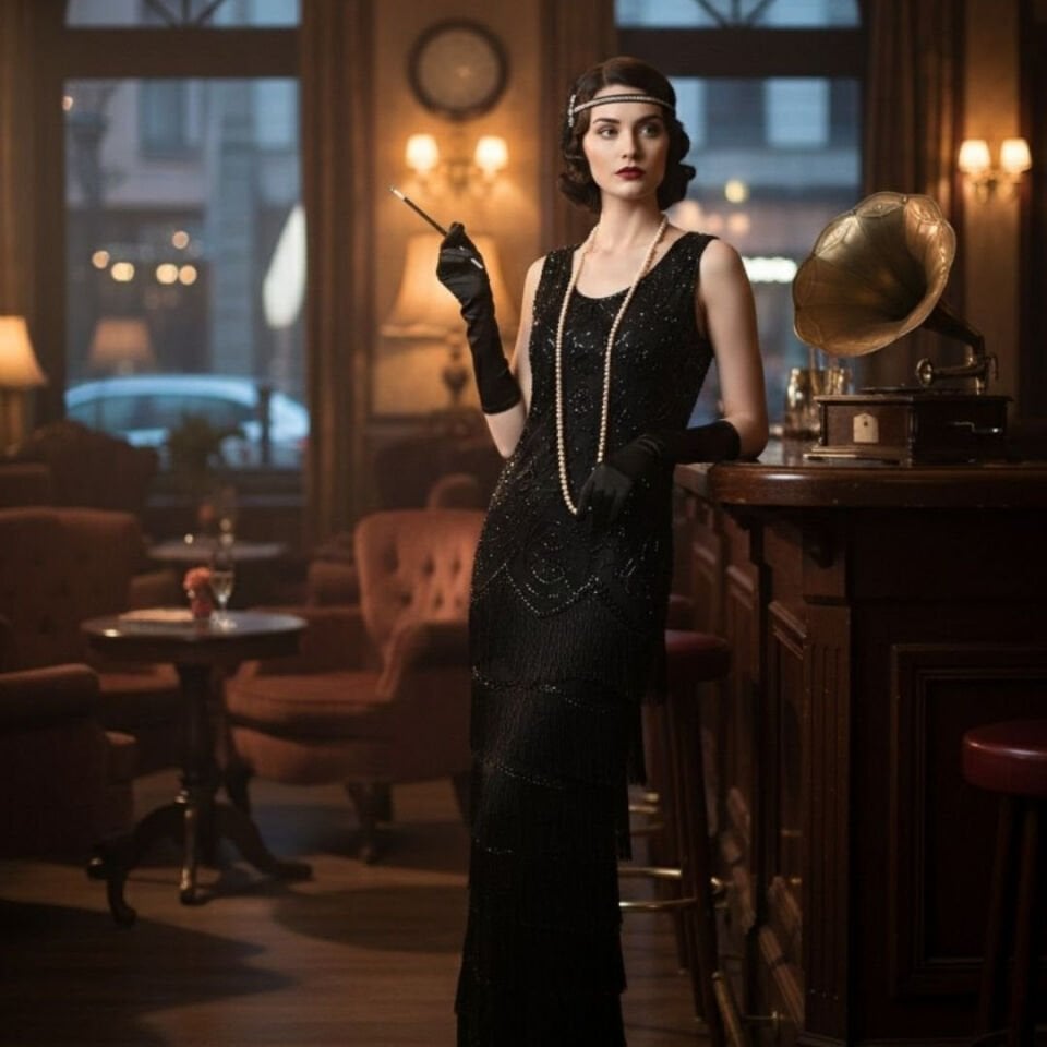 Daphne Siyah 1920s Saç Aksesuarı