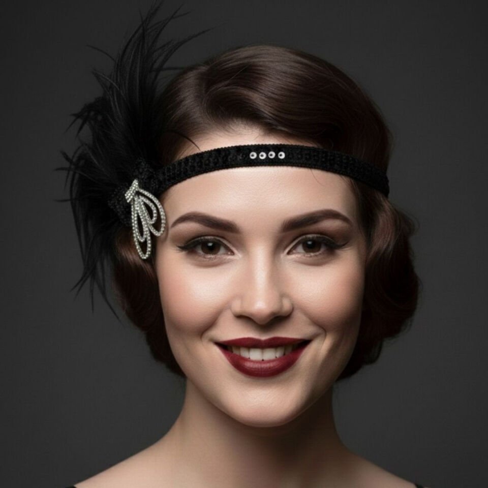 Daphne Siyah 1920s Saç Aksesuarı