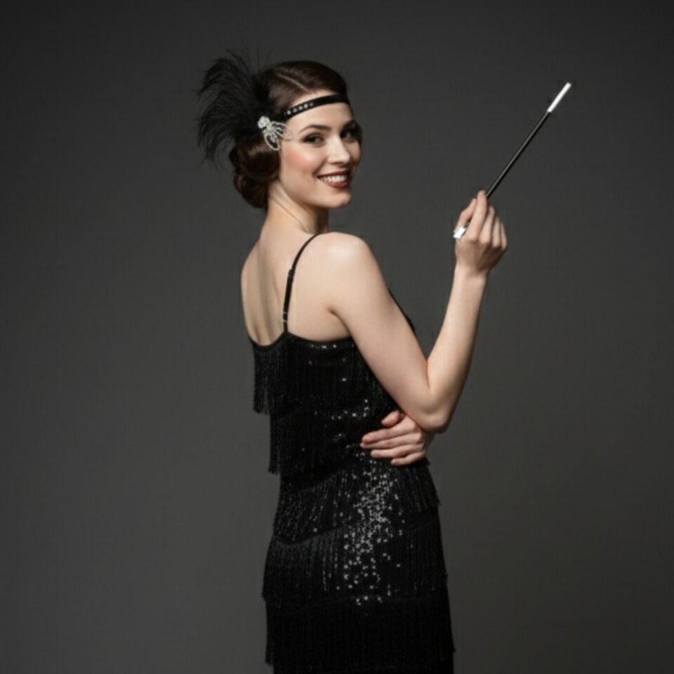 Daphne Siyah 1920s Saç Aksesuarı