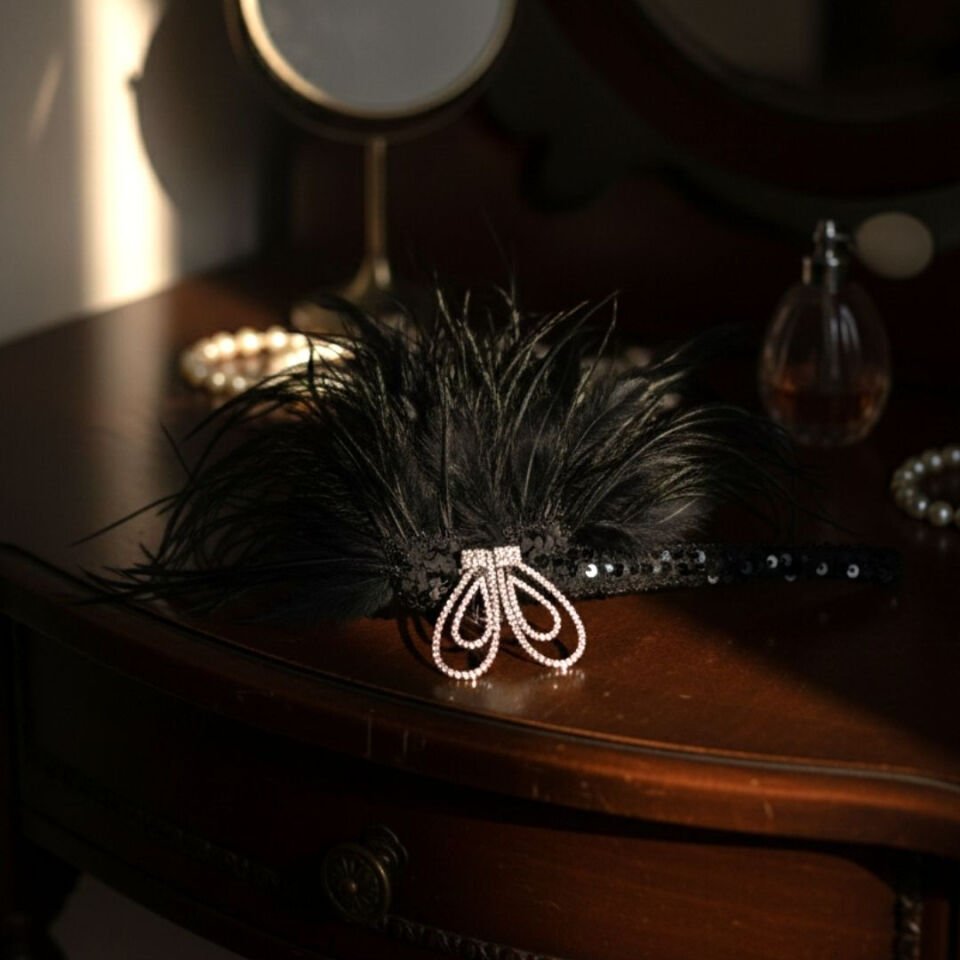 Daphne Siyah 1920s Saç Aksesuarı