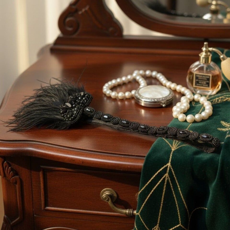 Daphne Siyah 1920s Saç Aksesuarı