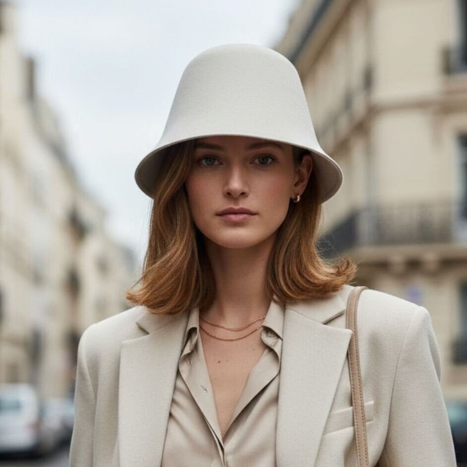 Odette Ekru Renk Şapka