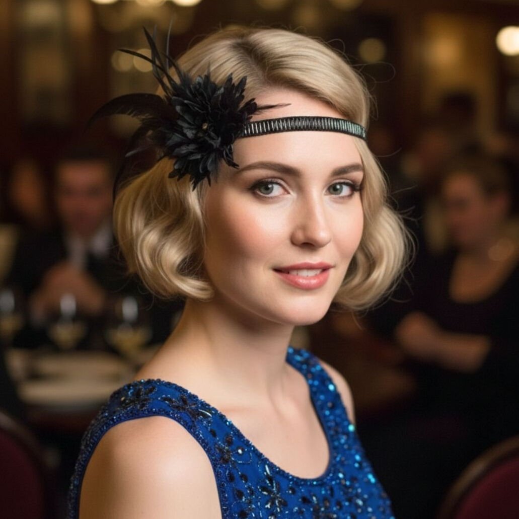 Daphne Siyah 1920s Saç Aksesuarı