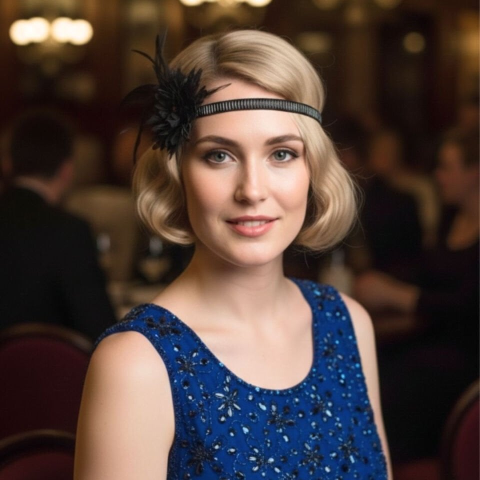 Daphne Siyah 1920s Saç Aksesuarı