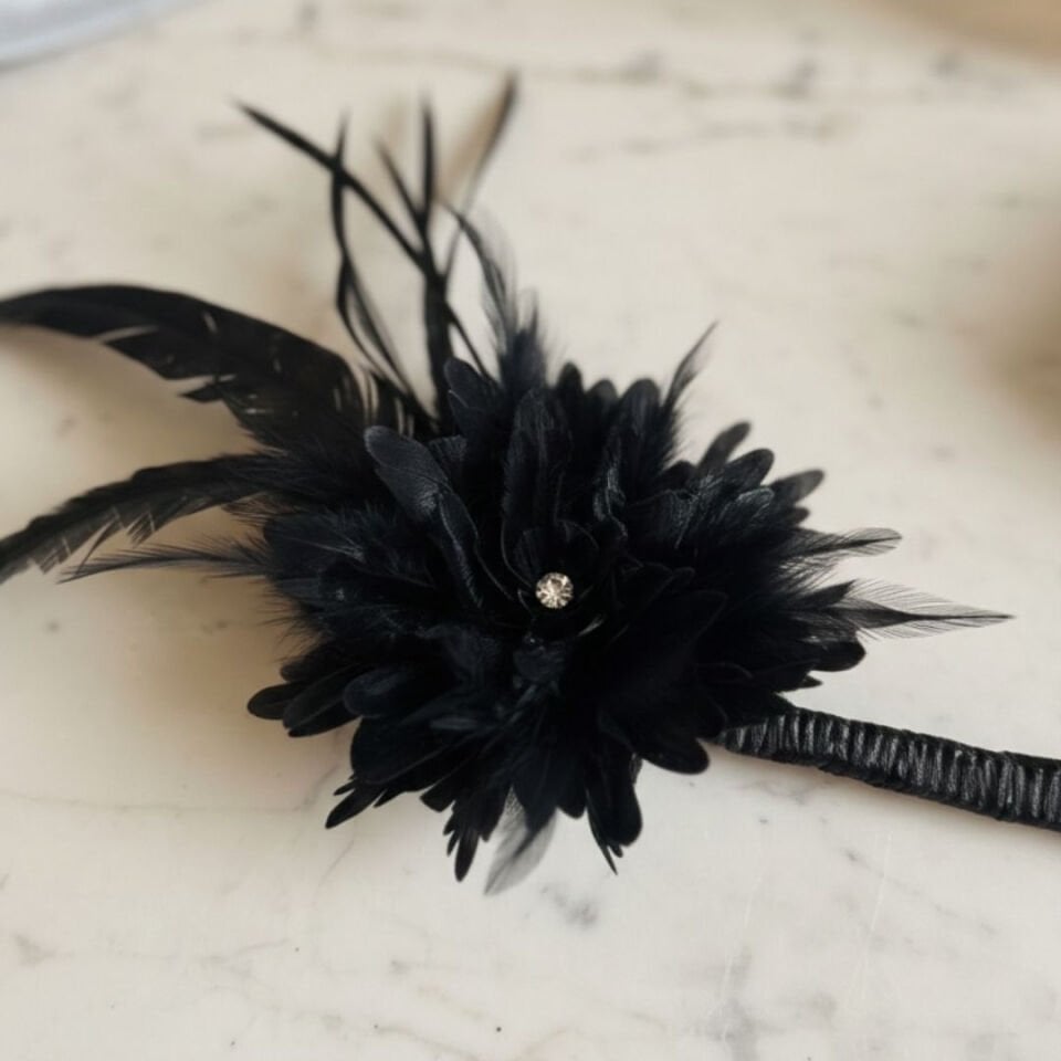 Daphne Siyah 1920s Saç Aksesuarı