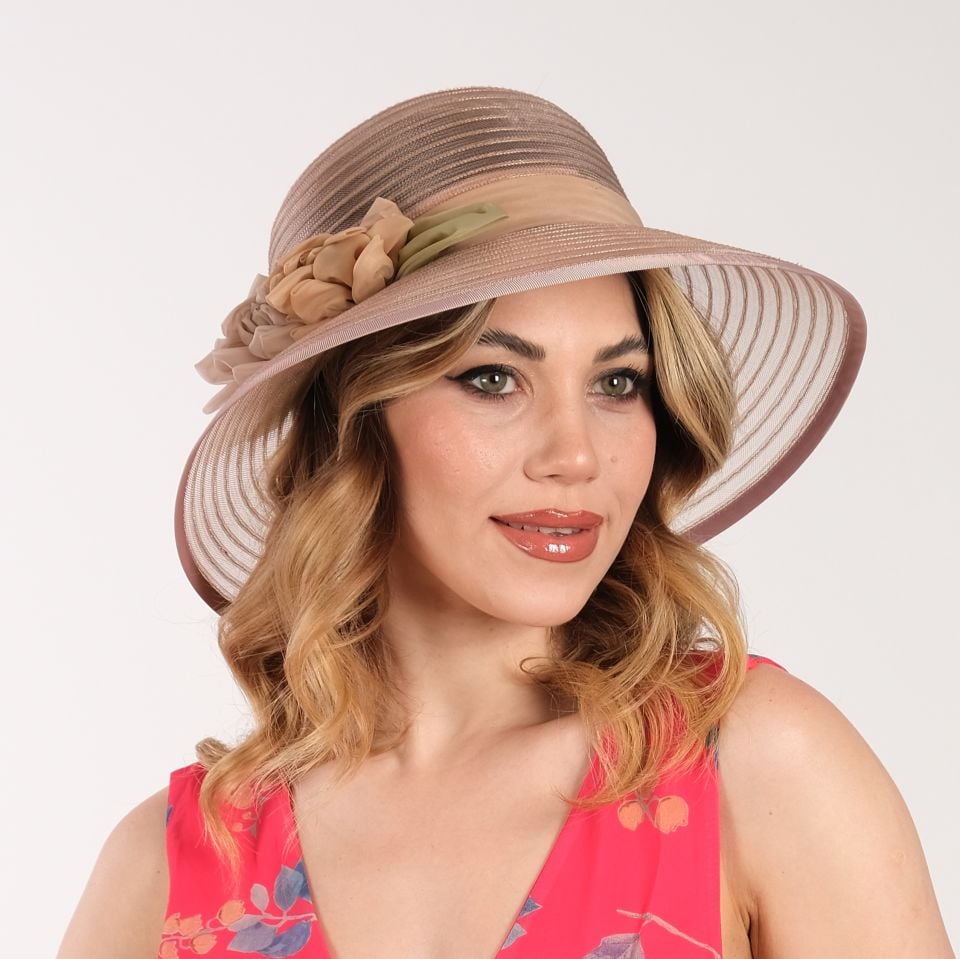 Alberta Pudra Pembe Şapka 35 cm