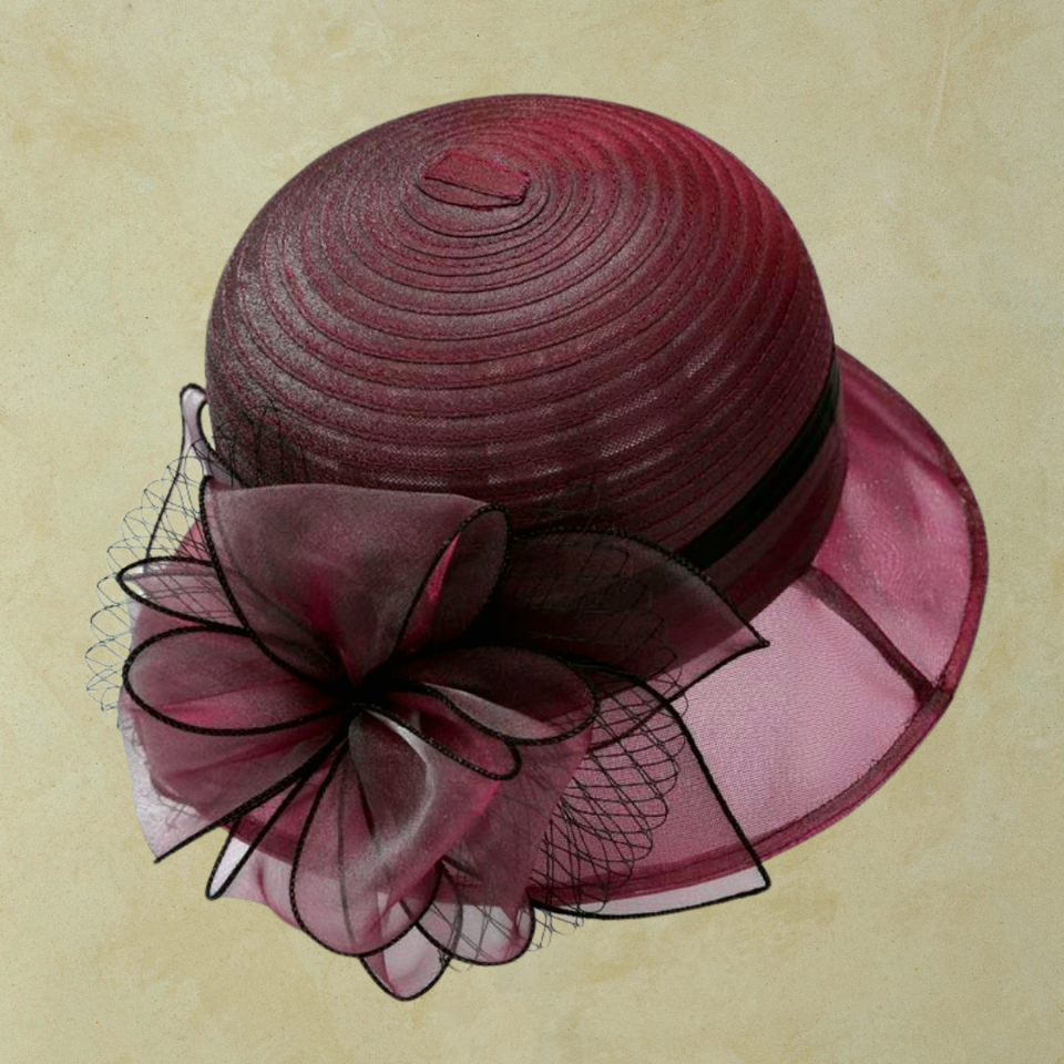 Louise Bordo Renk Biyeli Şapka 32 cm