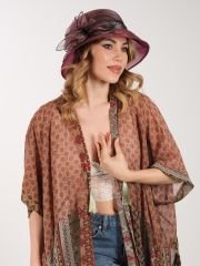 Louise Bordo Renk Biyeli Şapka 32 cm