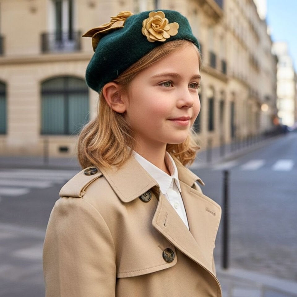 Amata Yeşil Ressam Bere 5-15 Yaş Kız Çocuk