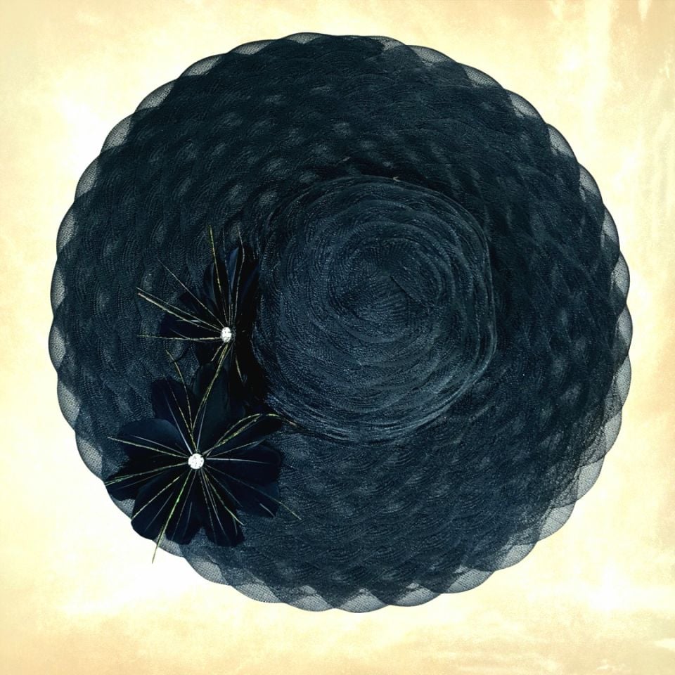 Victoria Siyah Renk Elegan Şapka 42 cm