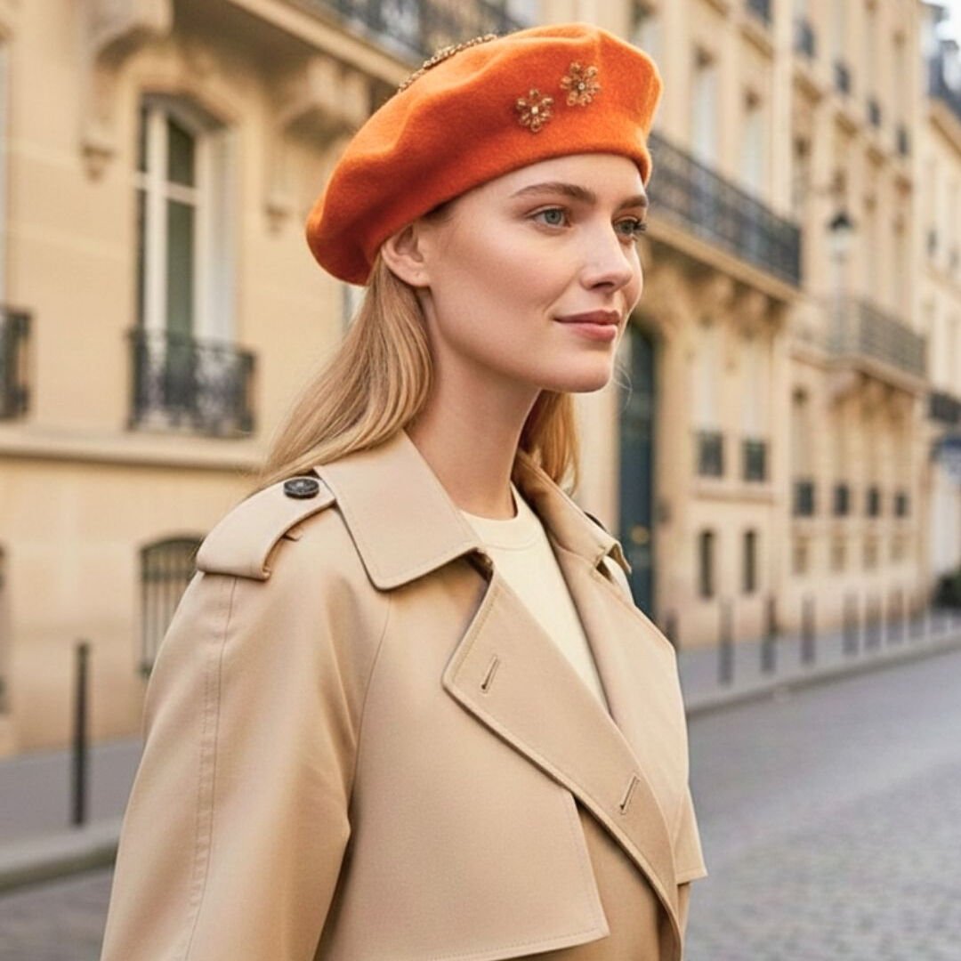 Amata Turuncu Renk Ressam Bere Yetişkin Boy L Beden