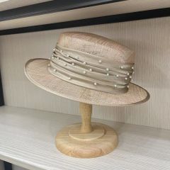 Belle Camel Renk  Elegan Şapka 32 cm Özel Şapka Kutulu