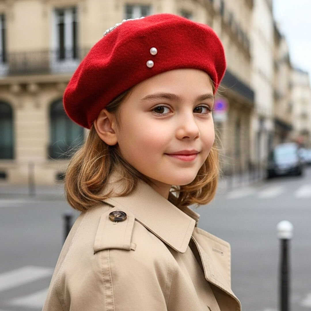 Amata Kırmızı Ressam Bere 5-15 Yaş Kız Çocuk