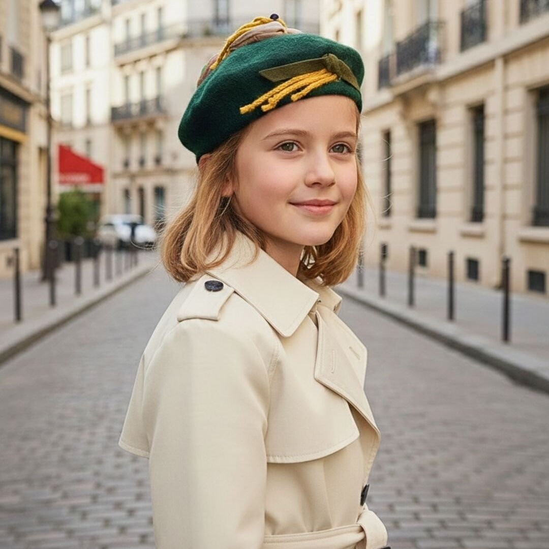 Amata Yeşil Ressam Bere 5-15 Yaş Kız Çocuk