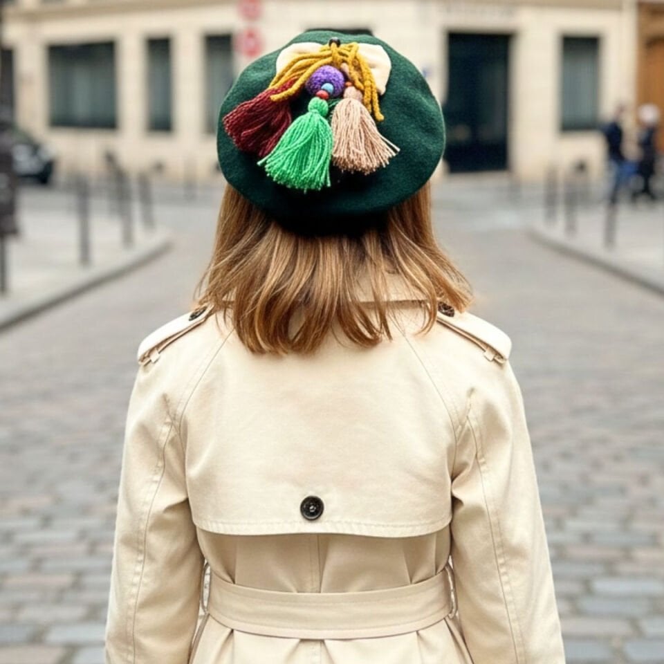 Amata Yeşil Ressam Bere 5-15 Yaş Kız Çocuk