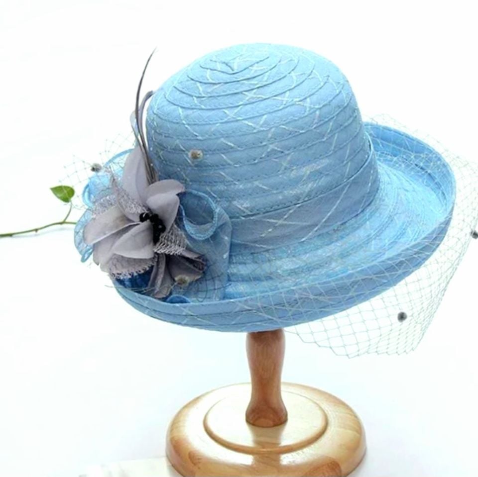 Elizabeth  Mavi Renk  Alternatifli Şapka 28 cm