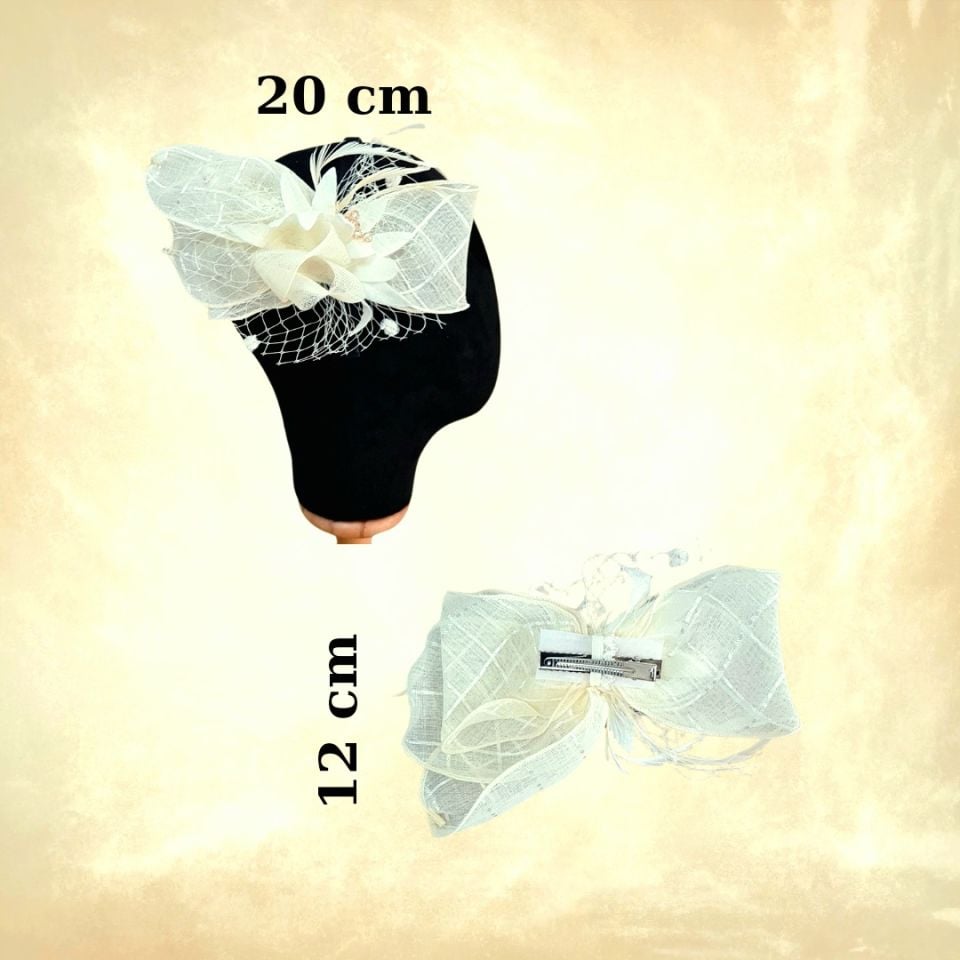 Elizabeth Krem Renk Alternatifli Şapka 28 cm