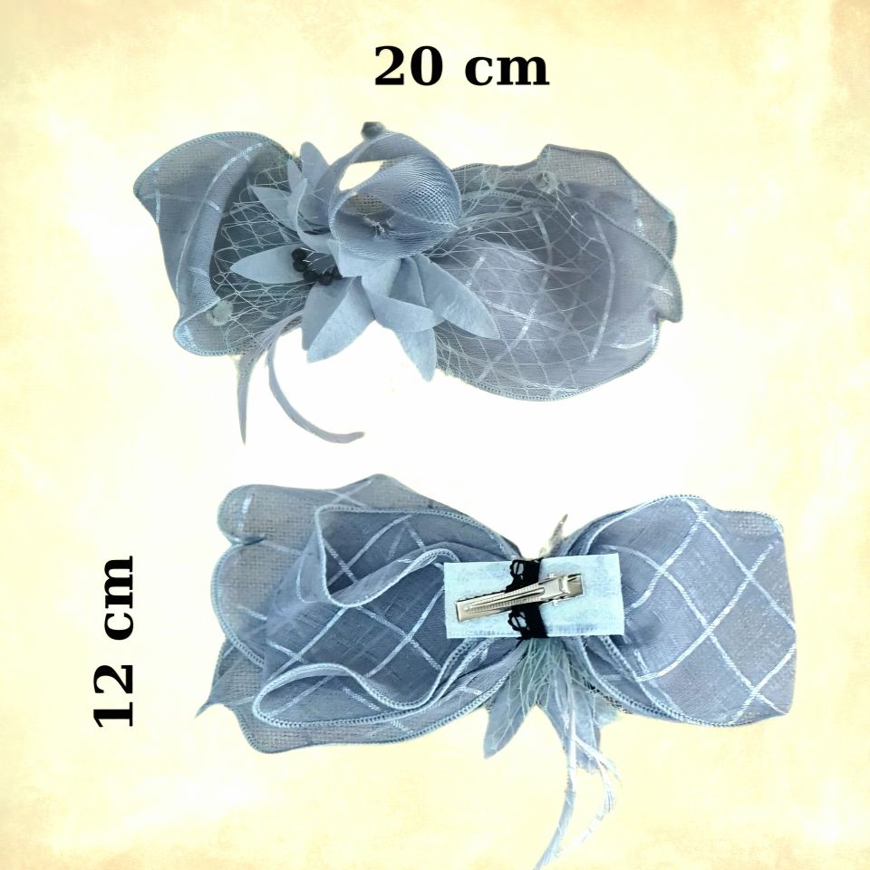 Elizabeth Gri Renk Alternatifli Şapka 28 cm