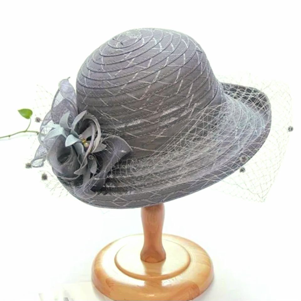 Elizabeth Gri Renk Alternatifli Şapka 28 cm