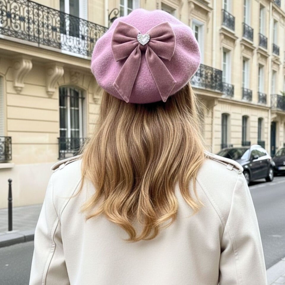 Amata Lavanta Renk Ressam Bere Yetişkin Boy M Beden